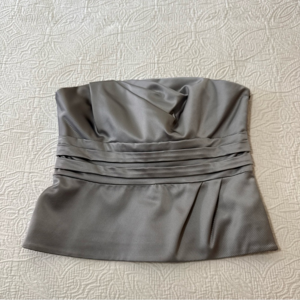 NWOT Coast US 8 Gray Silver Bustier Corset Top Removable Straps Boho Feminine